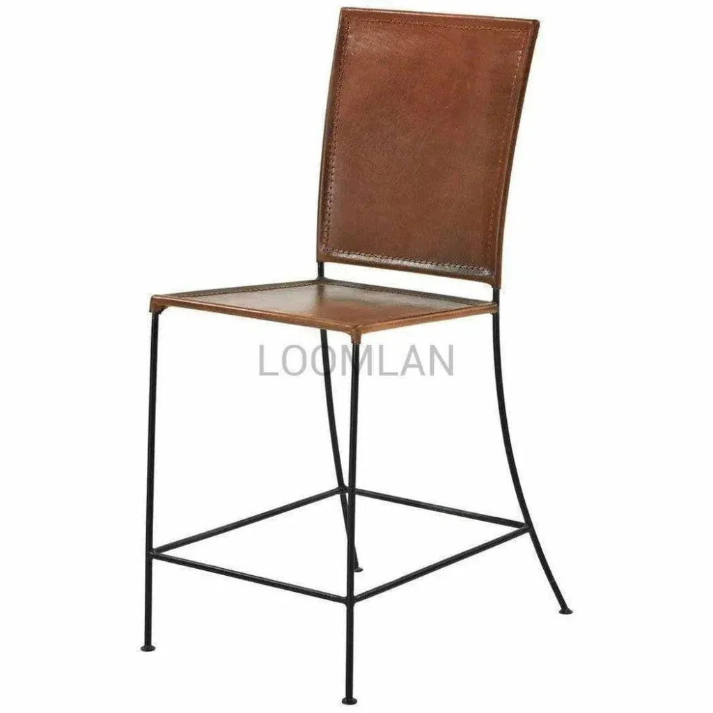 Camreth Leather Brown Counter Stool