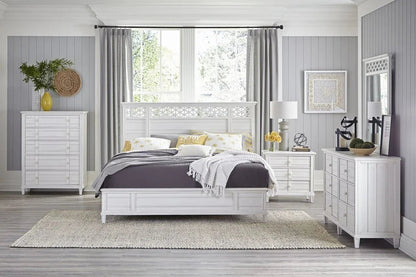 Cane Bay Five Drawer White Chest