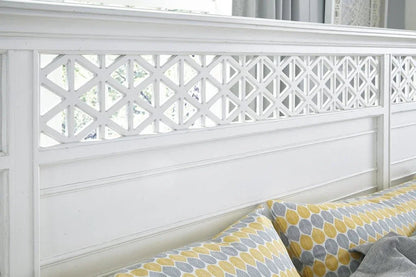 Cane Bay Fretwork Wood Panel Bed