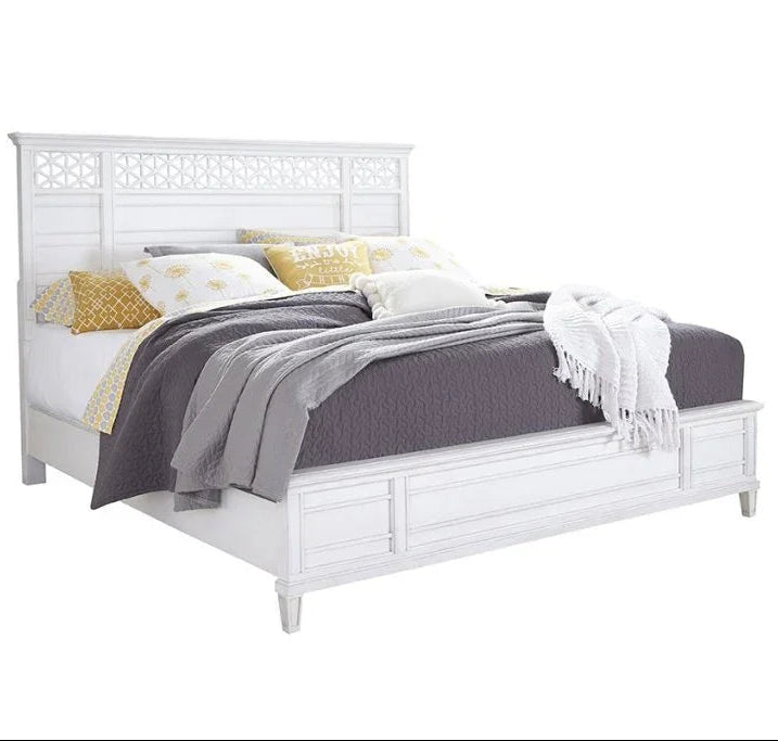 Cane Bay Fretwork Wood Panel Bed