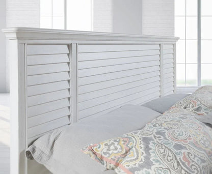 Cane Bay Louvered Wood Panel Bed