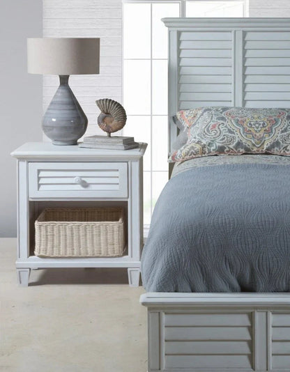 Cane Bay Louvered Wood Panel Bed