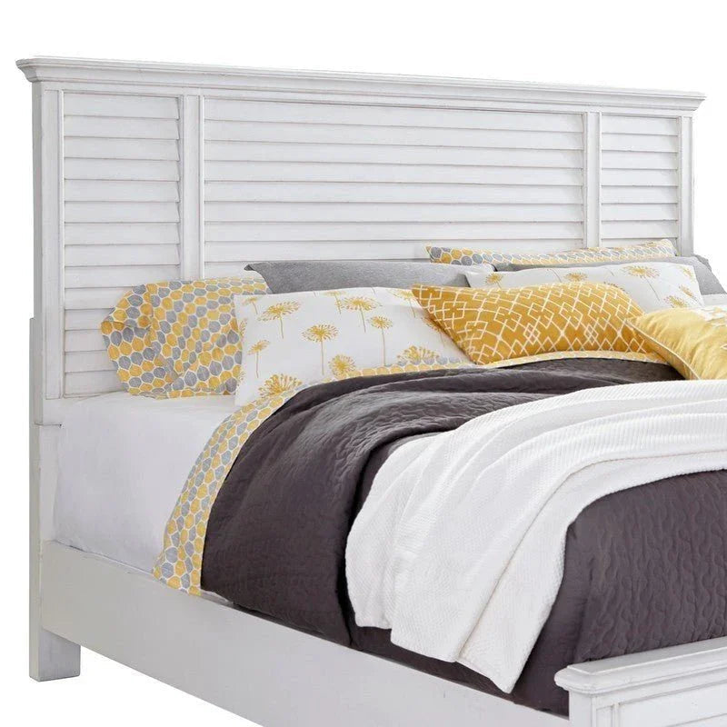 Cane Bay Louvered Wood Panel Bed