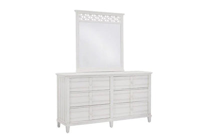 Cane Bay Six Drawer White Dresser