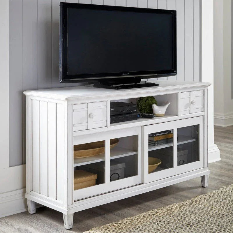 Cane Bay Wooden White Entertainment Console