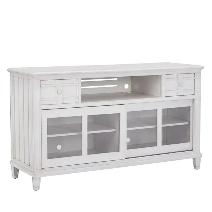 Cane Bay Wooden White Entertainment Console