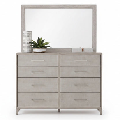 Cape Eight Drawers Wood Dresser with Mirror