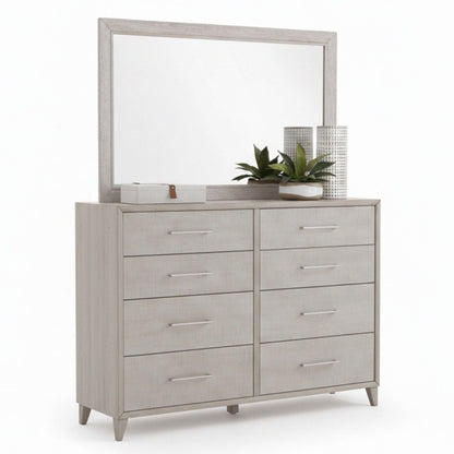 Cape Eight Drawers Wood Dresser with Mirror