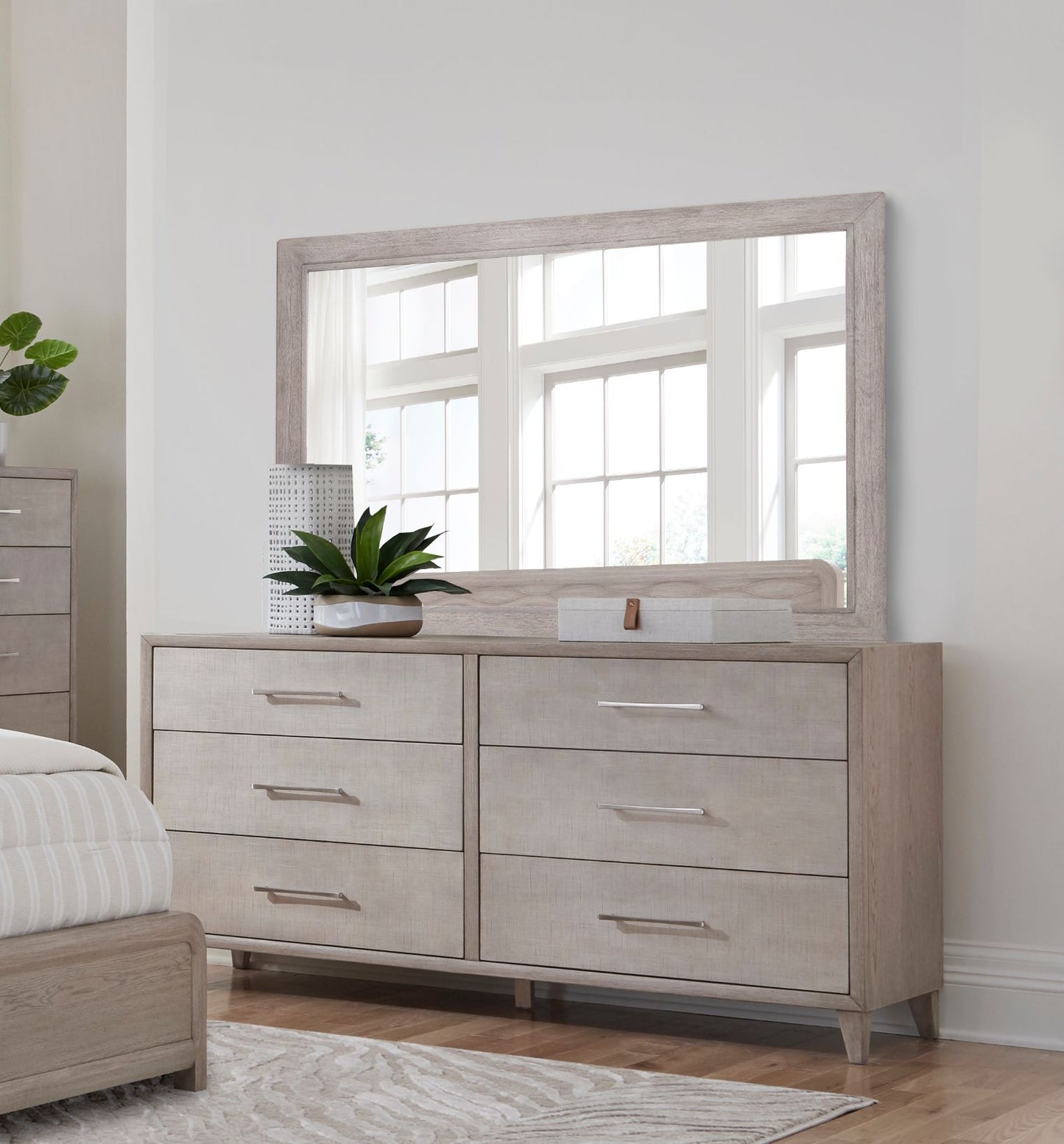 Cape Six Drawers Wood Dresser With Mirror