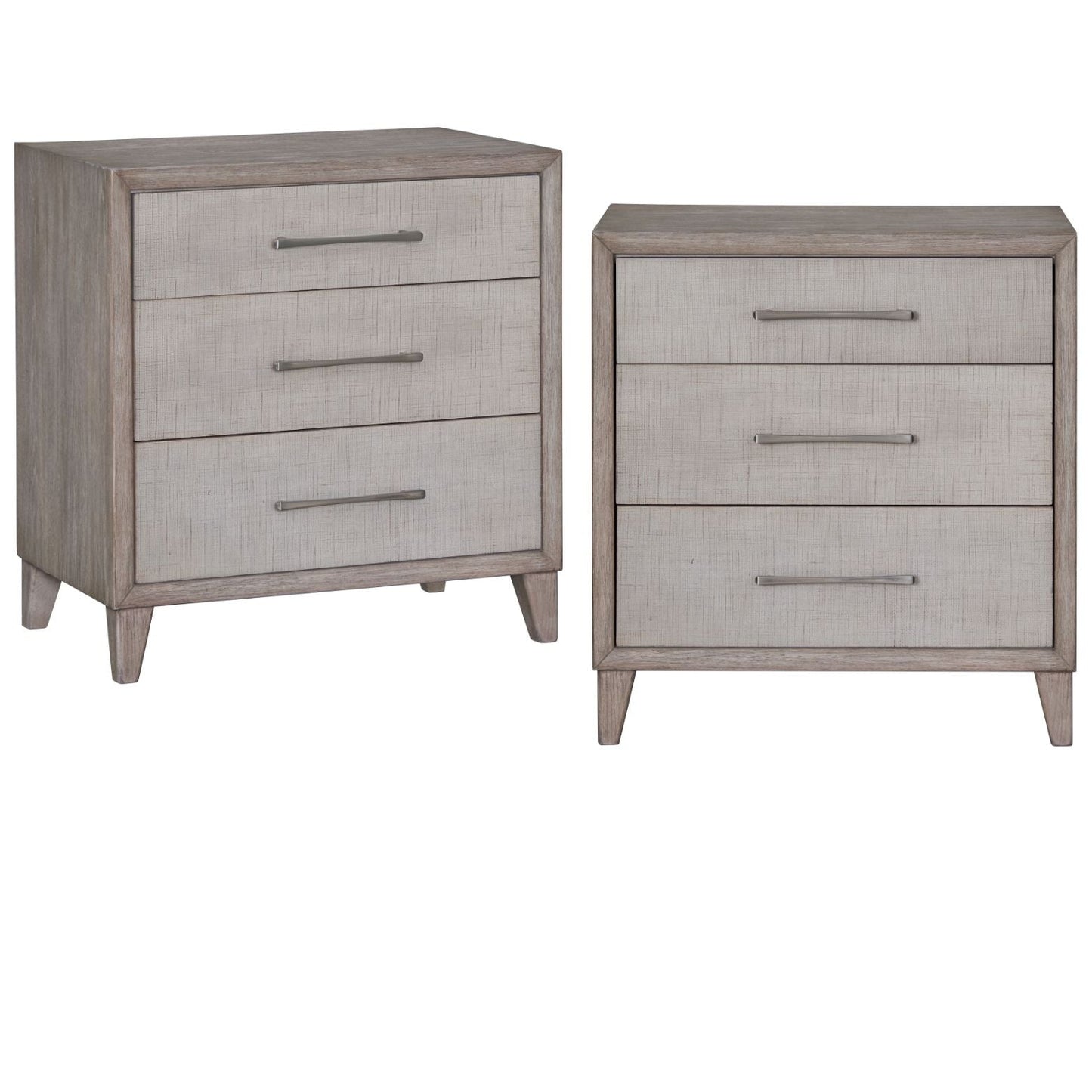Cape Three Drawers Wood Nightstand with USB 2PC