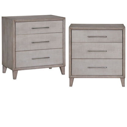 Cape Three Drawers Wood Nightstand with USB 2PC