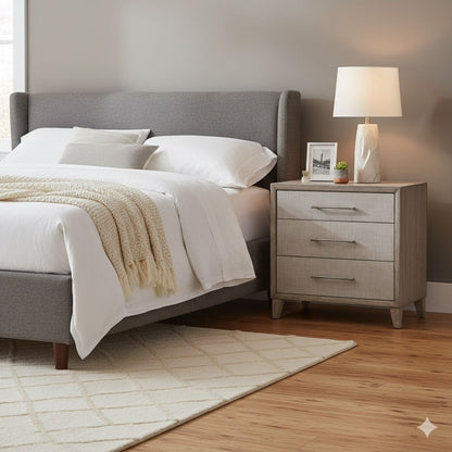 Cape Three Drawers Wood Nightstand with USB