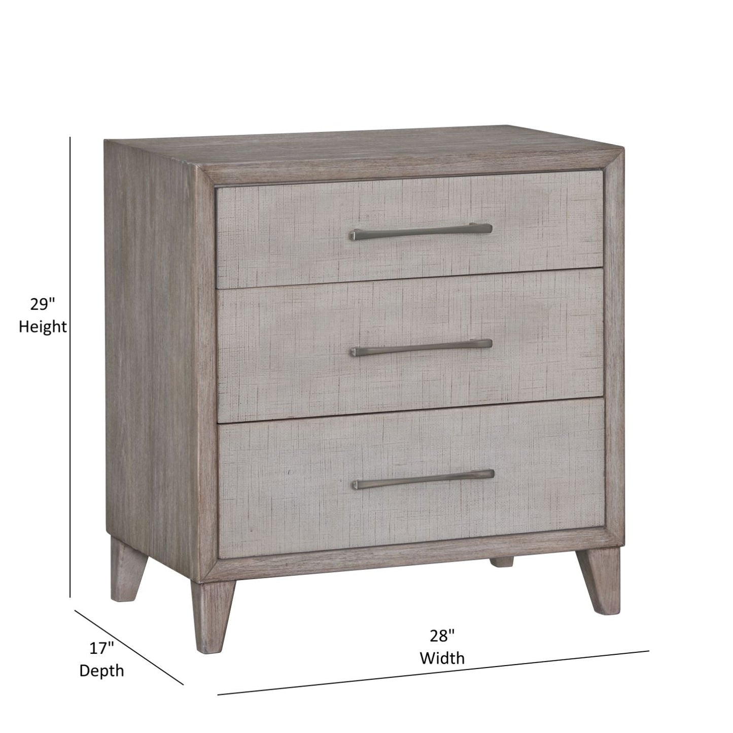 Cape Three Drawers Wood Nightstand with USB