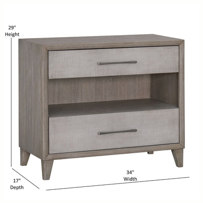 Cape Two Drawers Open Nightstand with USB 2PC
