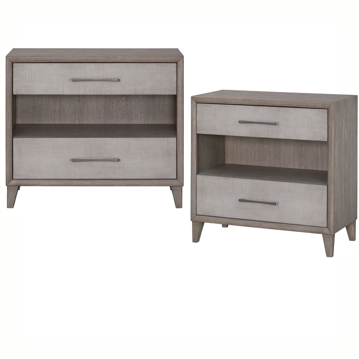 Cape Two Drawers Open Nightstand with USB 2PC