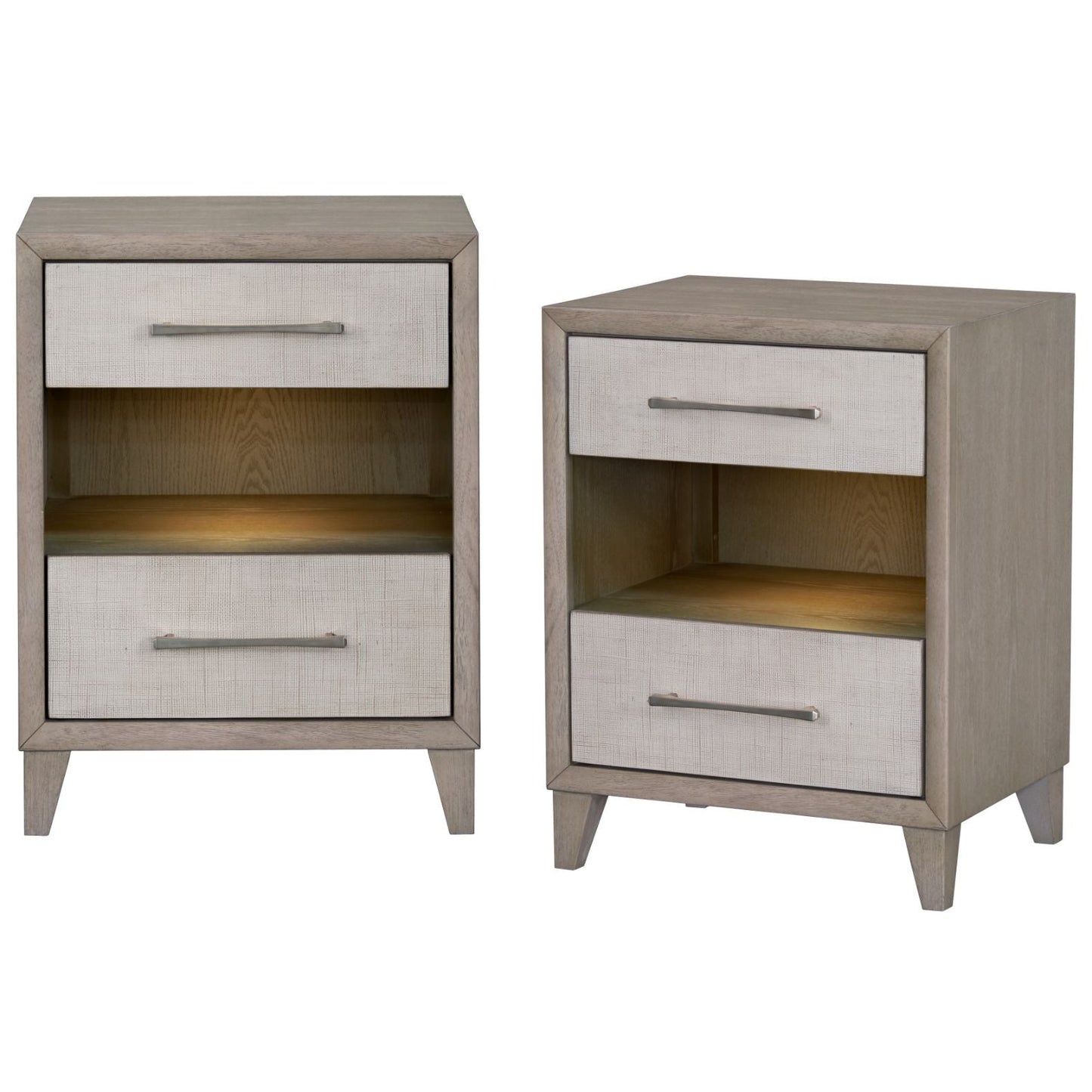 Cape Two Drawers Wood Nightstand 2PC