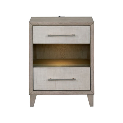 Cape Two Drawers Wood Nightstand