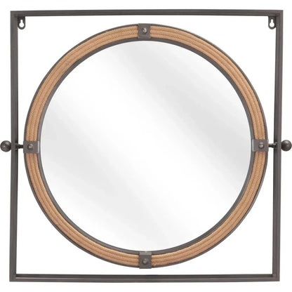 Capell Mirror Gray in Steel Frame