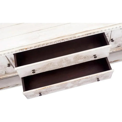 Bianca Carved Distressed White Sideboard