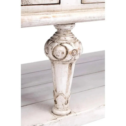 Bianca Carved Distressed White Sideboard