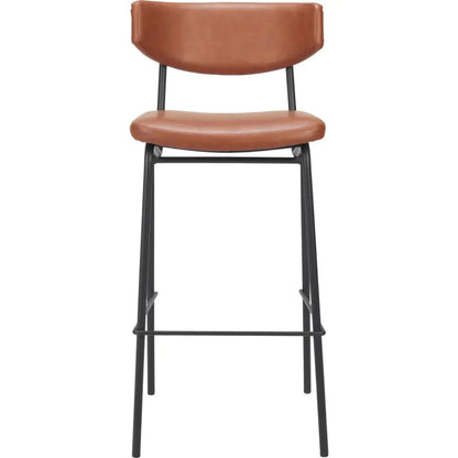 Charon Brown Leather Barstool (Set of 2)