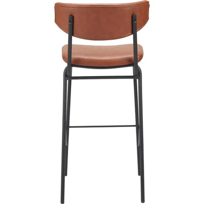 Charon Brown Leather Barstool (Set of 2)