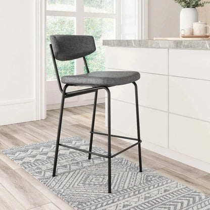 Charon Vintage Black Counter Stool 2PC