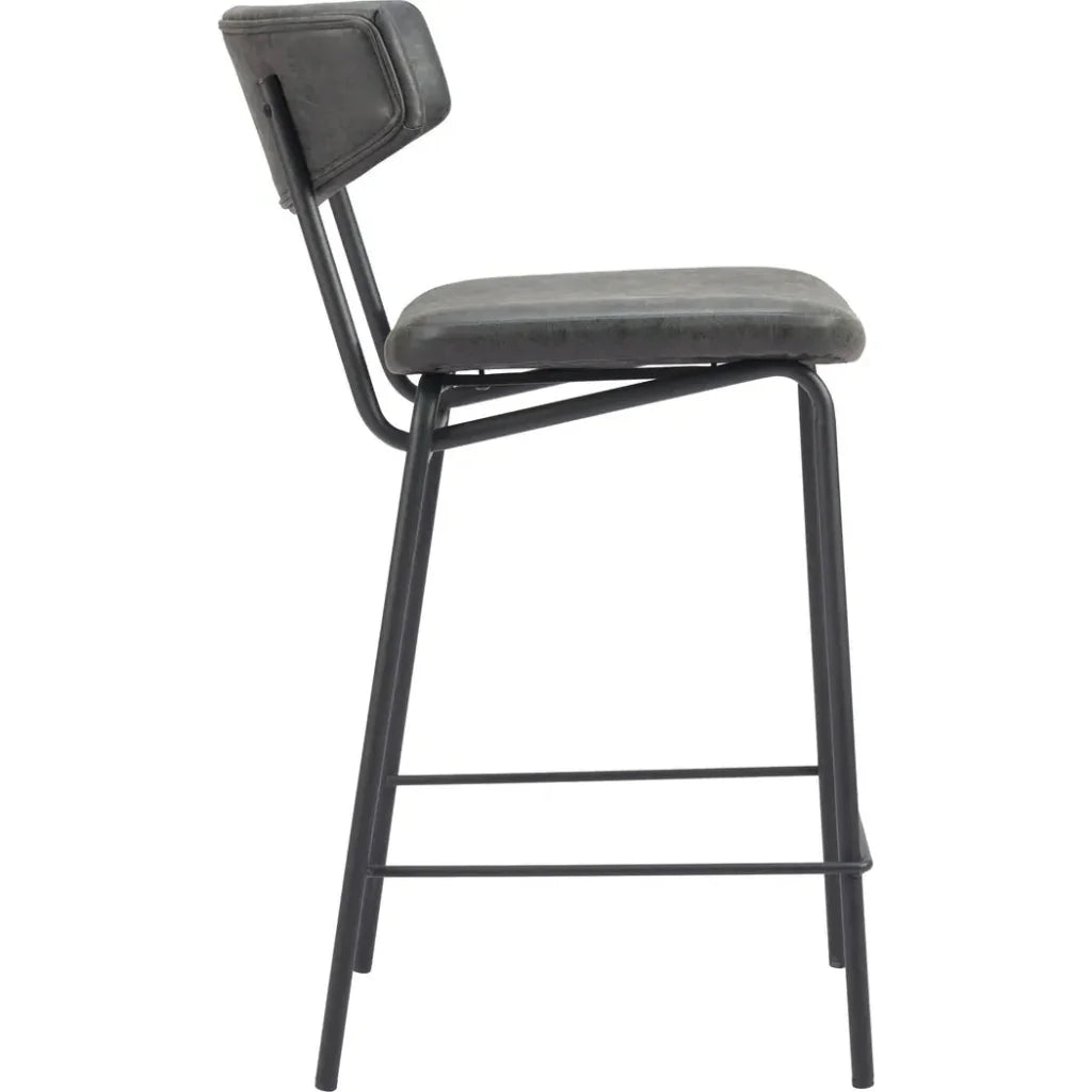 Charon Vintage Black Counter Stool 2PC