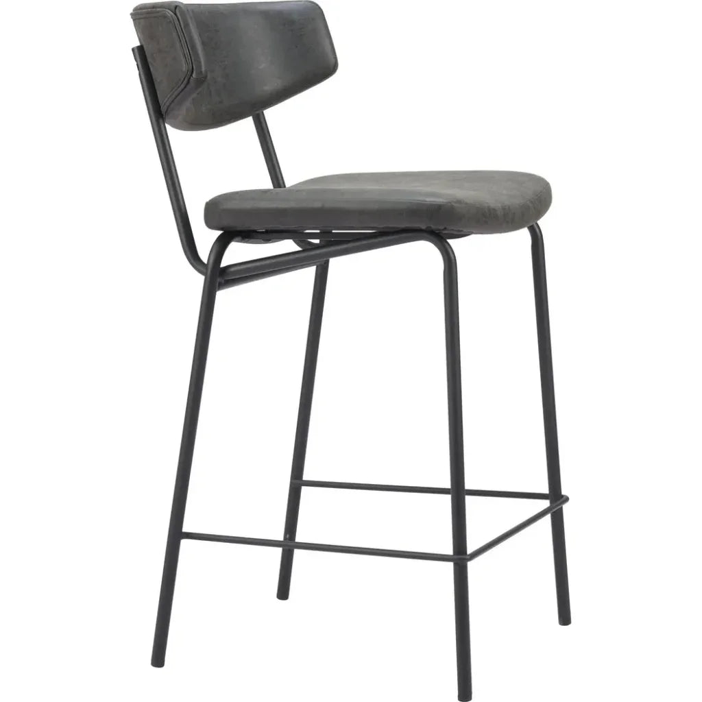 Charon Vintage Black Counter Stool 2PC