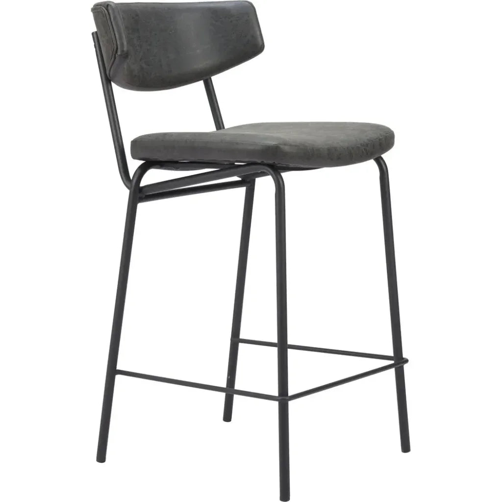 Charon Vintage Black Counter Stool 2PC