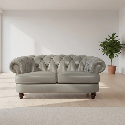 Chesterfield-Inspired Leather Loveseat Retro Collection