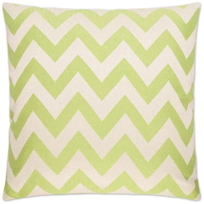 Chevron Chic Green Throw Pillow With Insert