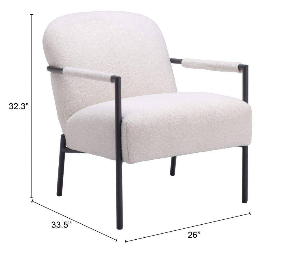 Chicago Ivory Fabric Accent Chair
