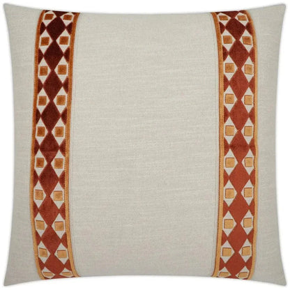 Cirque Apricot Band Orange Copper Large Throw Pillow