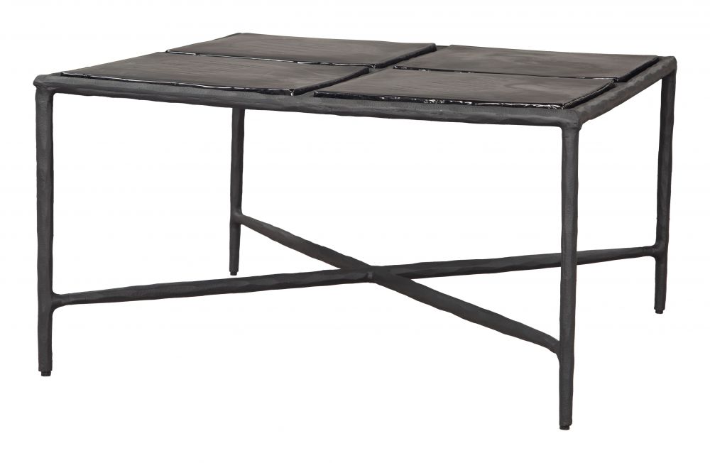 Cloe Aluminum Frame Black Coffee Table