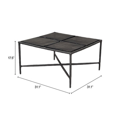 Cloe Aluminum Frame Black Coffee Table