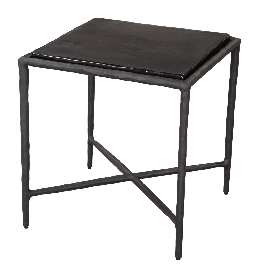 Cloe Aluminum Frame Black Side Table