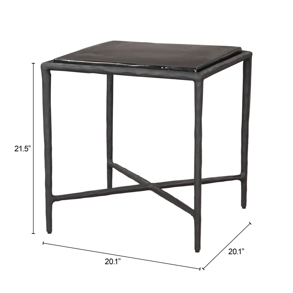 Cloe Aluminum Frame Black Side Table