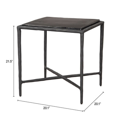Cloe Aluminum Frame Black Side Table
