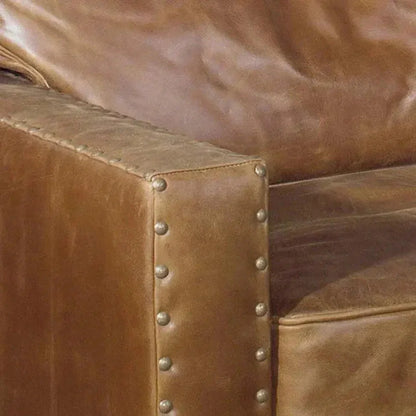 Colorado Tan  Grain Leather Couch High Back Made USA