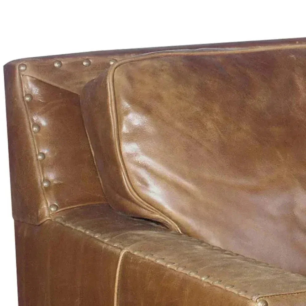 Colorado Tan  Grain Leather Couch High Back Made USA