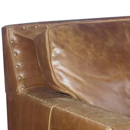 Colorado Tan  Grain Leather Couch High Back Made USA