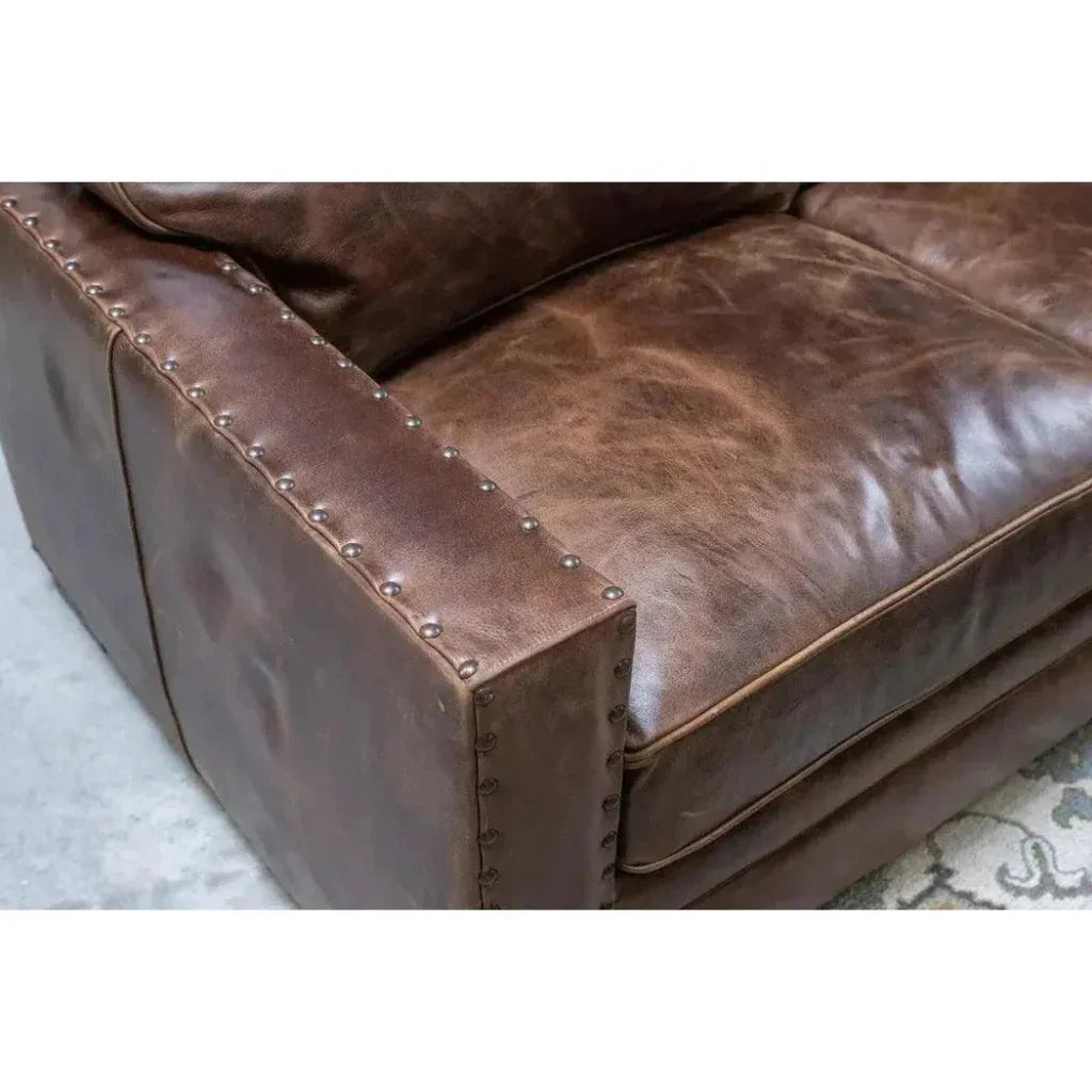 Colorado Tan  Grain Leather Couch High Back Made USA