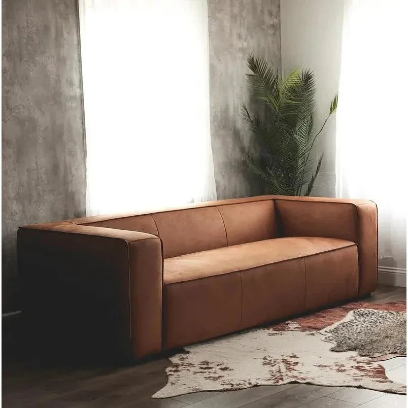 Contemporary Leather Club Sofa
