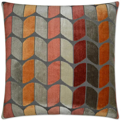 Copenhagen Sunset Chevron Orange Large Throw Pillow