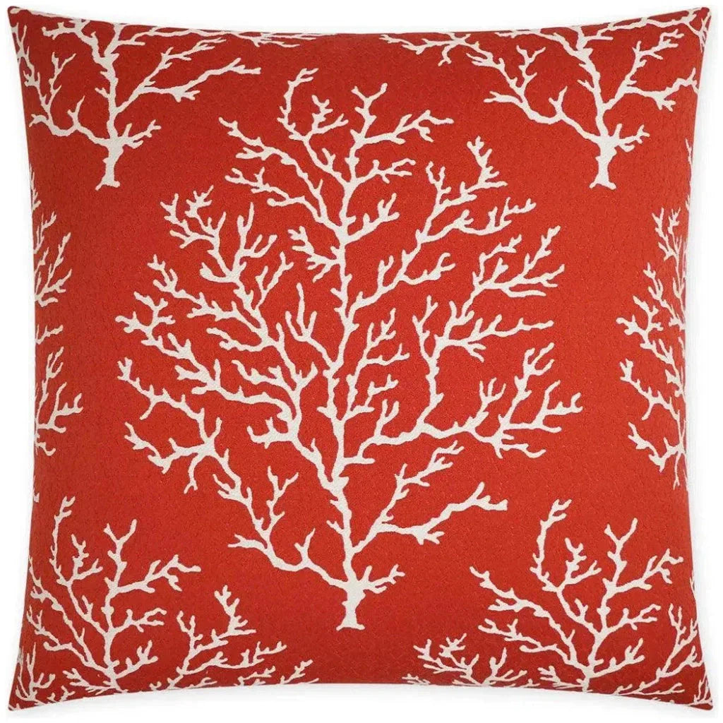 Coral Craze Red Beach Red Large Throw Pillow Insert
