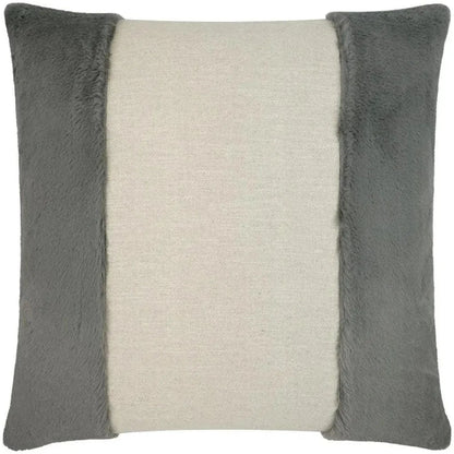 Courchevel  Faux Fur Grey Large Throw Pillow Insert