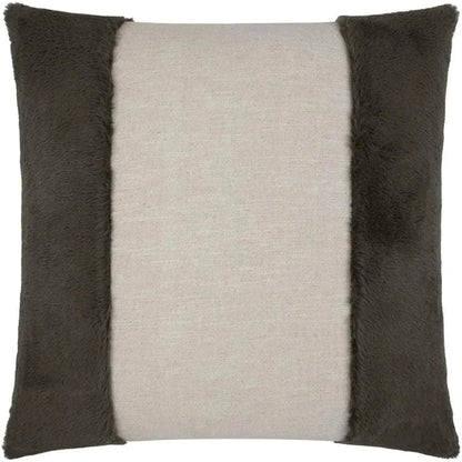 Courchevel Grey Brown Faux Fur Grey Large Throw Pillow