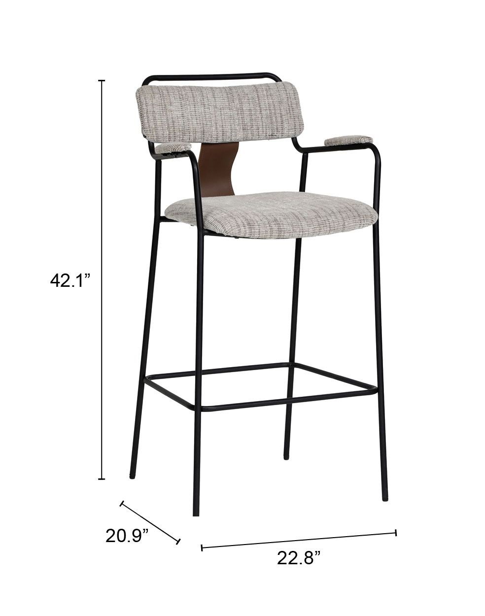 Couva Chenille Fabric Barstool 2PC