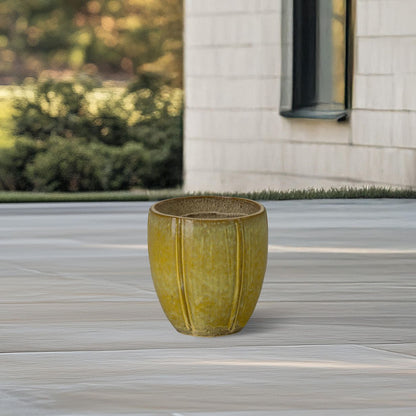 Crest 10"H Ceramic Outdoor Planter
